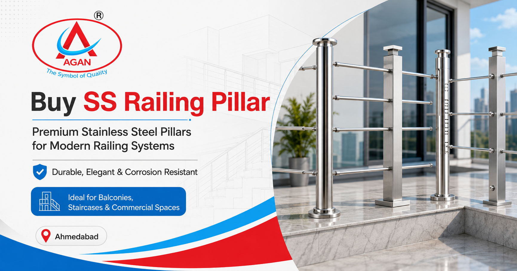 Buy SS Railing Pillar