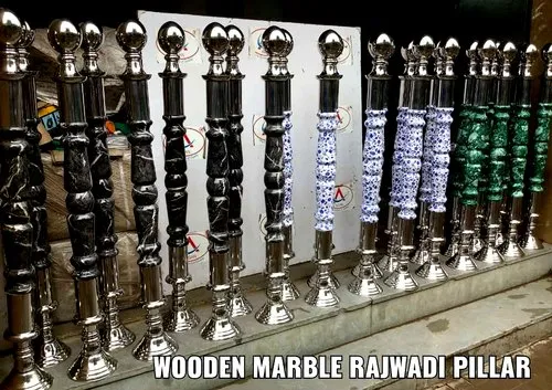 Wooden Marble Rajwadi Pillar